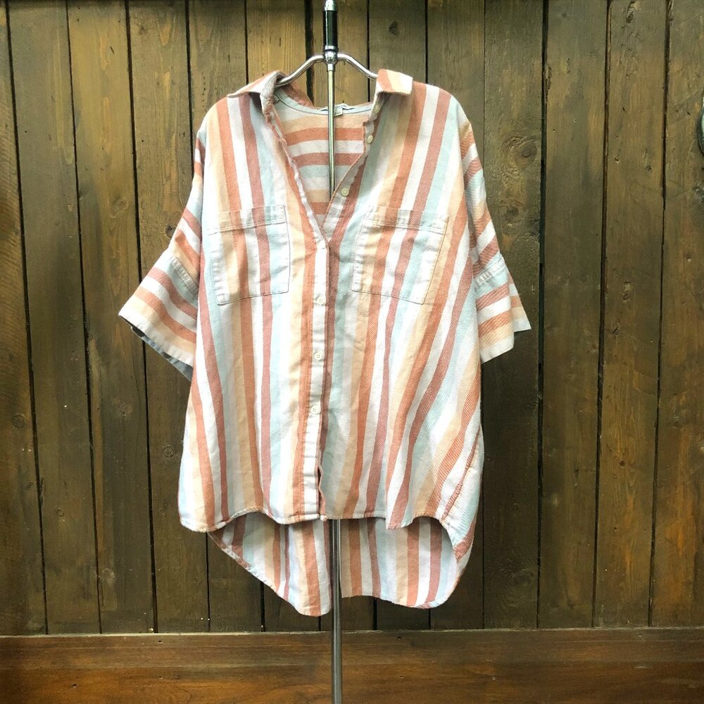 Madewell Striped Camp Shirt Size S